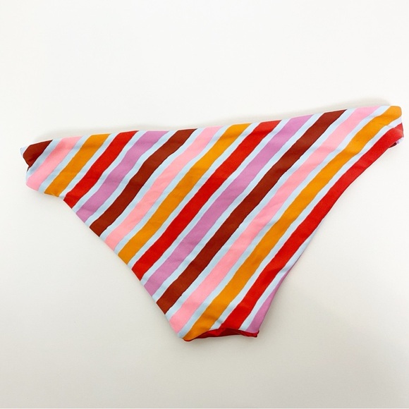 Maaji Multicolored Bikini Bottom Striped Rainbow Reversible - Picture 3 of 6